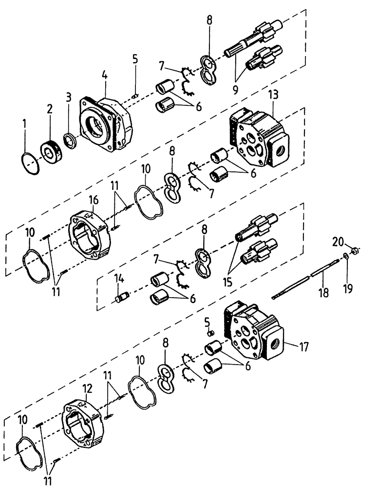Схема запчастей Case IH 7700 - (B03[20A]) - HYDRAULIC PUMP {BASECUTTER} Hydraulic Components & Circuits