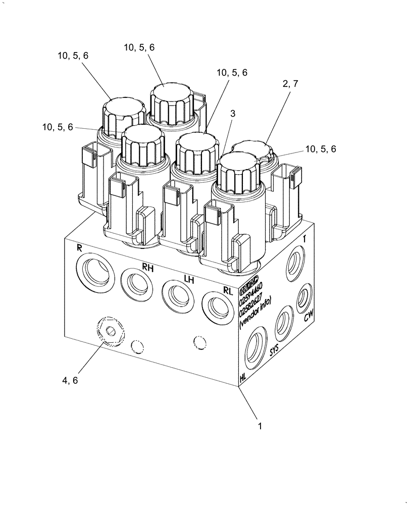 Схема запчастей Case IH WD1203 - (09.10[2]) - DRAPER CONTROL VALVE (09) - HEADER LIFT LINKAGE
