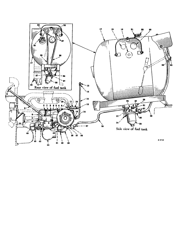 Схема запчастей Case IH 350 - (182) - CHASSIS, FUEL SYSTEM, FOR TRACTORS EQUIPPED WITH LIQUIFIED PETROLEUM GAS BURNING ENGINES (12) - CHASSIS