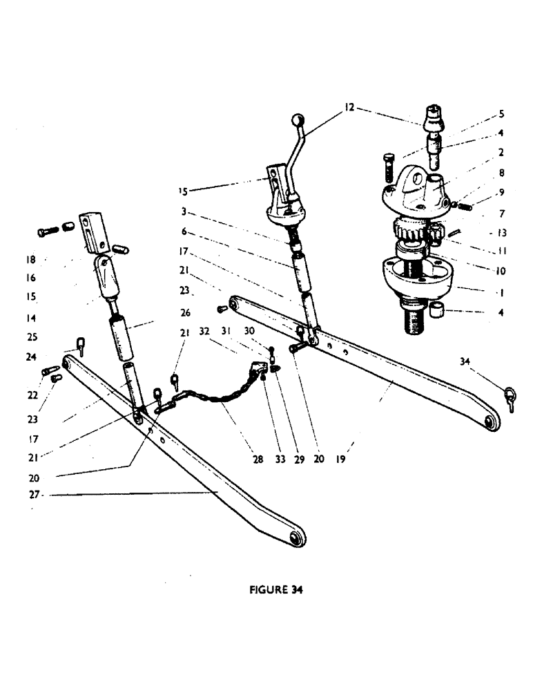 Схема запчастей Case IH 880F - (52) - LEVELING LEVER AND LOWER LINK / LIFT ROD & LOWER LINK Drawbars & Hitches