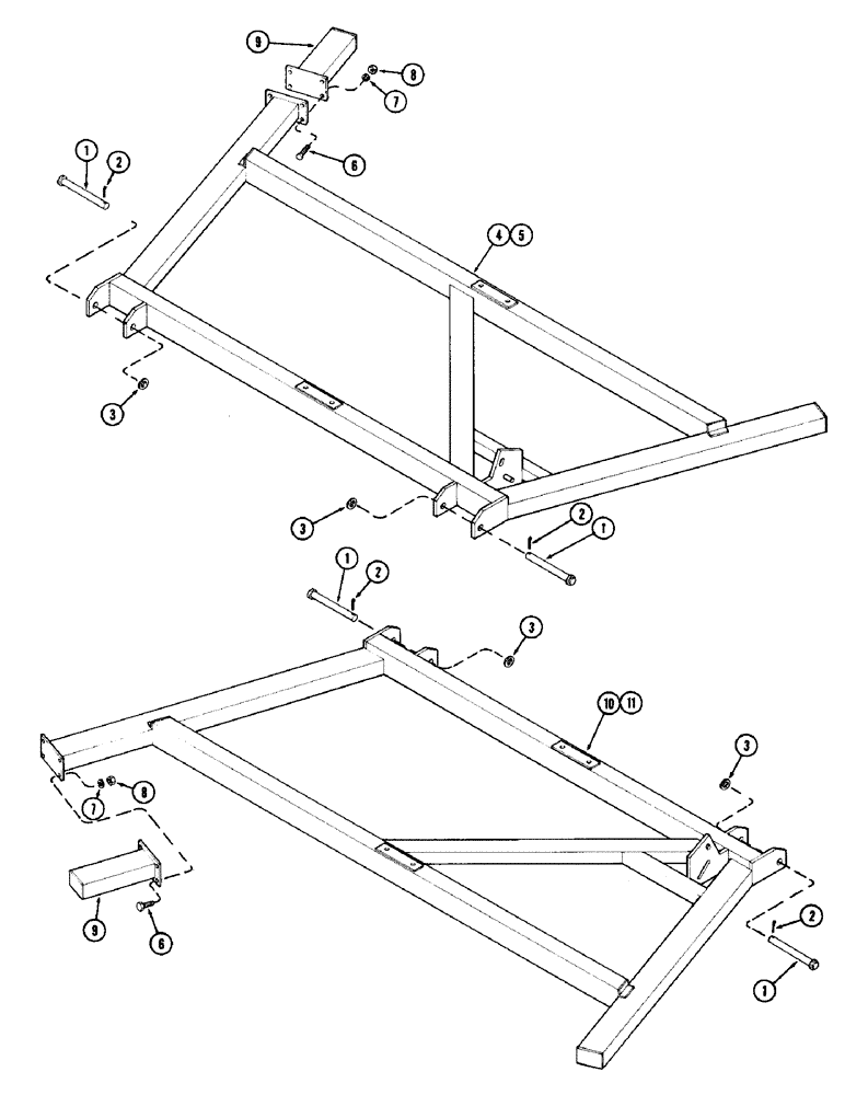 Схема запчастей Case IH DOT 28 - (10) - WING FRAMES AND EXTENSIONS, 28 FOOT 