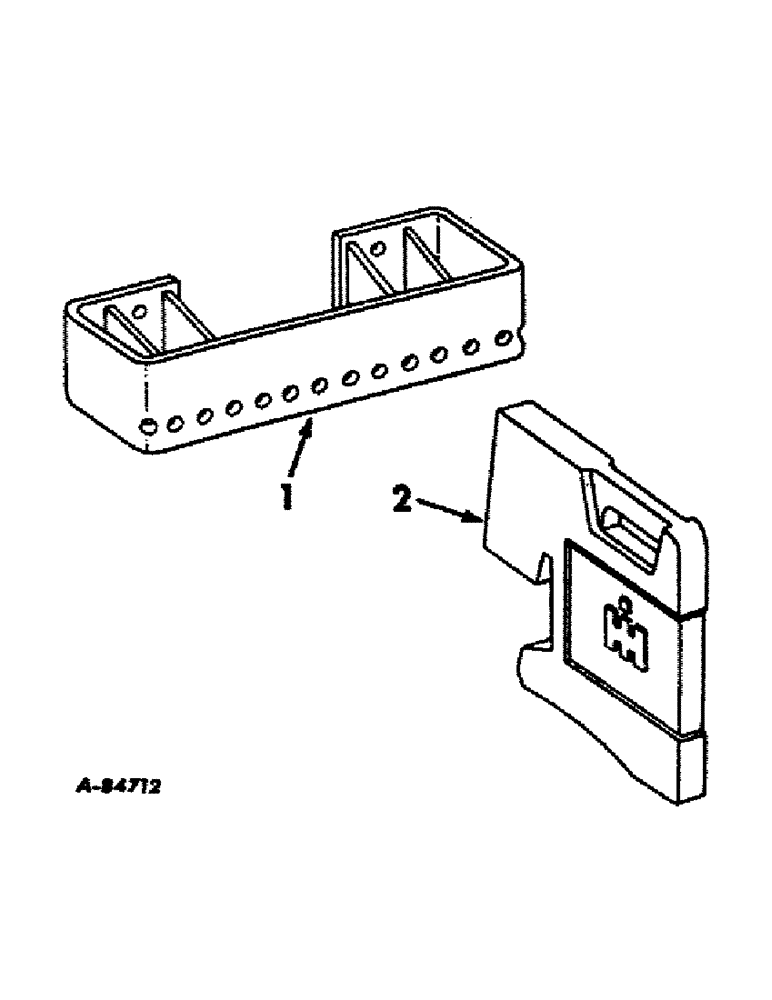 Схема запчастей Case IH 1456 - (09-10) - FRAME, FRONT END WEIGHT BRACKET AND WEIGHTS (12) - FRAME