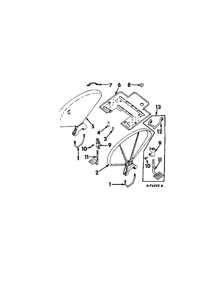 Схема запчастей Case IH 706 - (A-12) - CHASSIS, RADIATOR AND SHEET METAL, FENDERS AND PLATFORM, FARMALL TRACTORS Chassis, Radiator & Sheet Metal