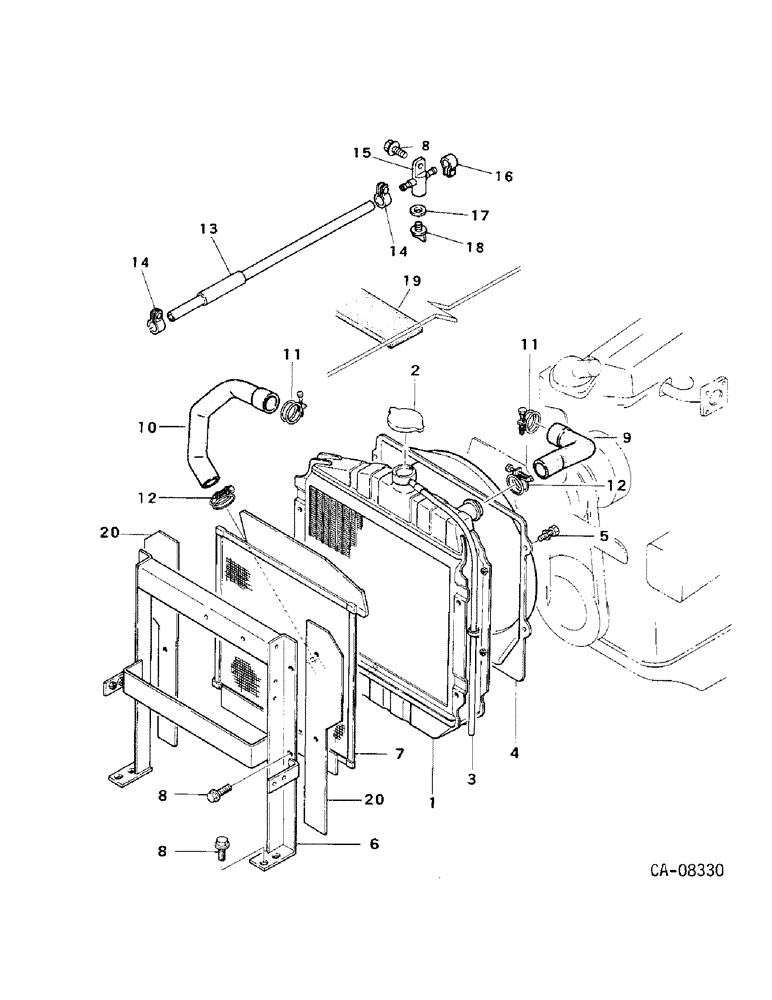 Схема запчастей Case IH 254 - (06-03) - COOLING, RADIATOR AND CONNECTIONS, 244 AND 254 Cooling