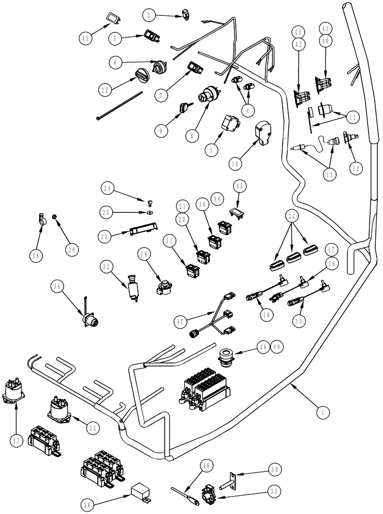 Схема запчастей Case IH MX200 - (04-08) - HARNESS CAB, EUROPE ONLY (04) - ELECTRICAL SYSTEMS