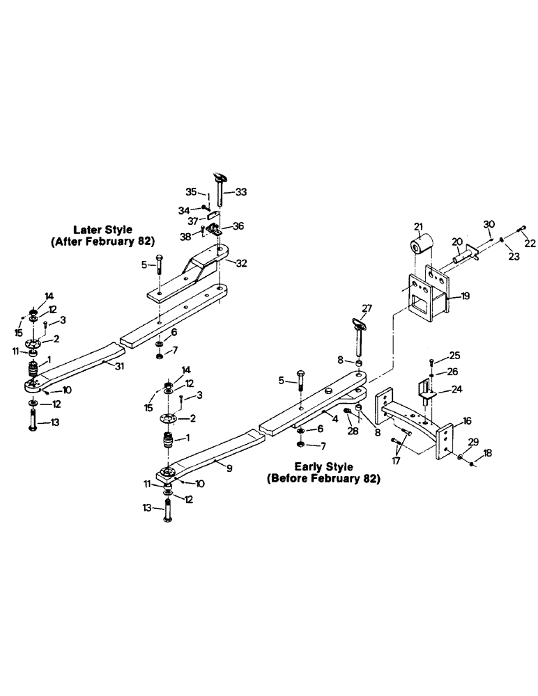 Схема запчастей Case IH PT225 - (06-08) - DRAWBAR & MOUNTING (12) - FRAME