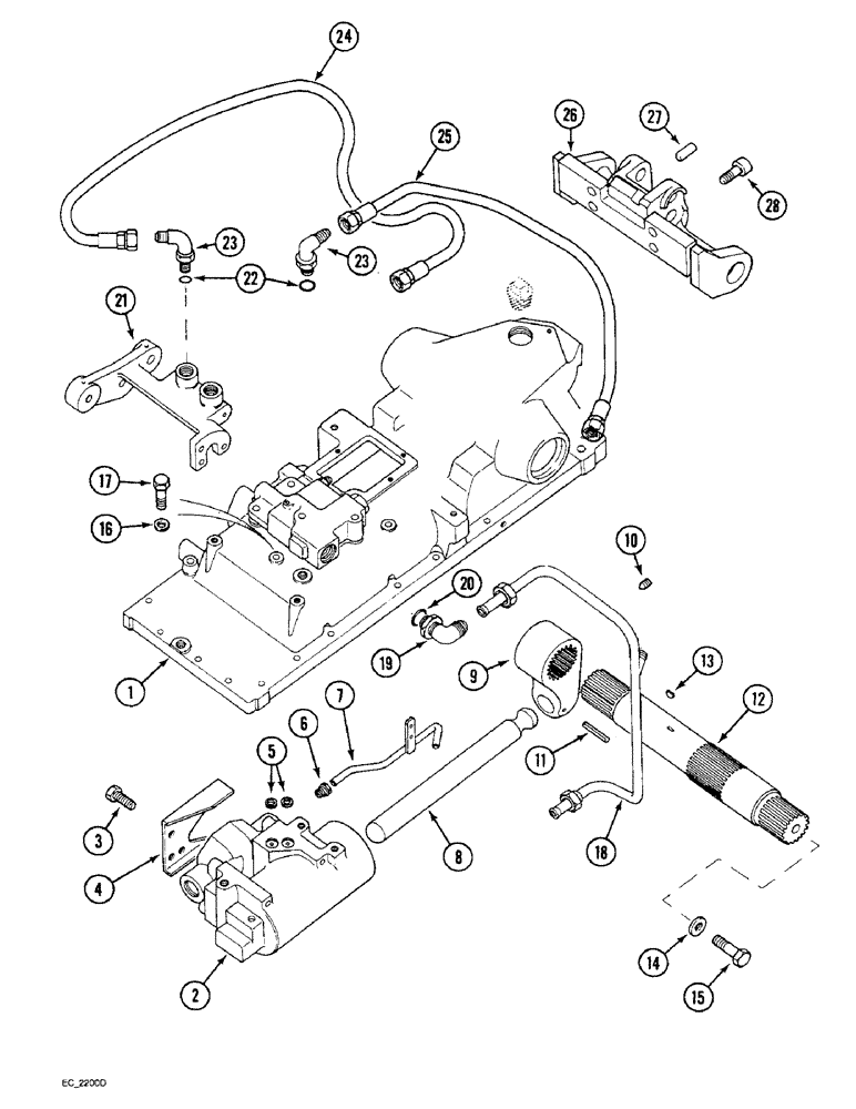 Схема запчастей Case IH 3230 - (8-042) - DRAFT CONTROL (08) - HYDRAULICS