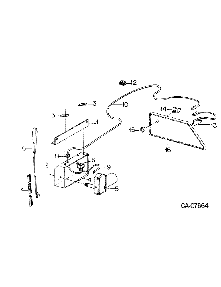 Схема запчастей Case IH 786 - (13-22) - SUPERSTRUCTURE, REAR WINDOW WIPER (05) - SUPERSTRUCTURE