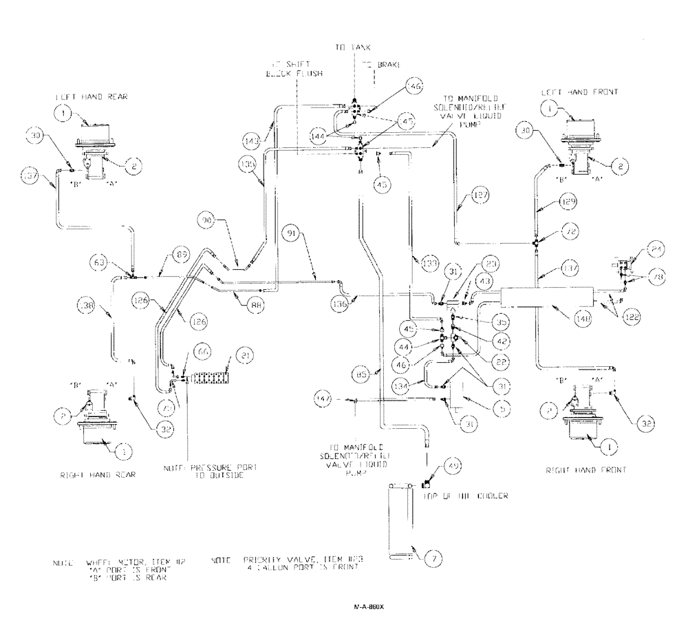 Схема запчастей Case IH SPX3185 - (06-002) - HYDRAULIC PLUMBING - BASIC UNIT Hydraulic Plumbing