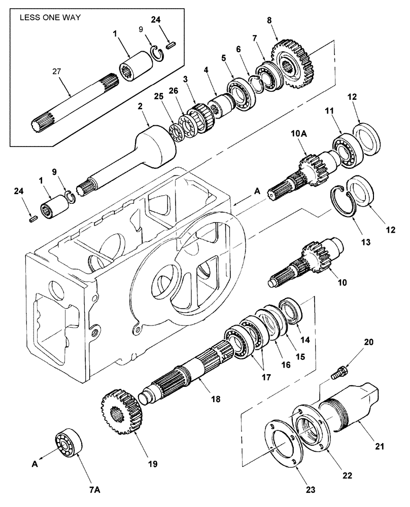 Схема запчастей Case IH DX33 - (03.14) - PTO GEARS (03) - TRANSMISSION
