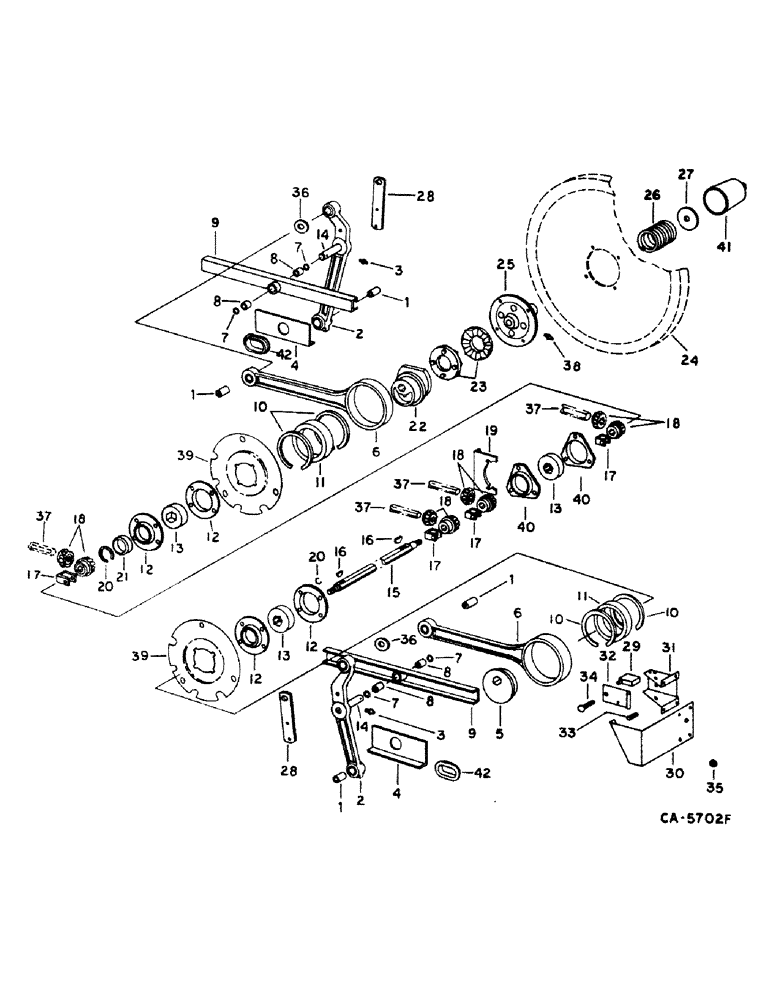 Схема запчастей Case IH 1440 - (23-05) - AUGER BED, SHOE AND SHOE SIEVE, SHAKER SHAFT AND AUGER DRIVE, S/N 1501 & ABOVE Grain Pan, Shoe & Shoe Sieve