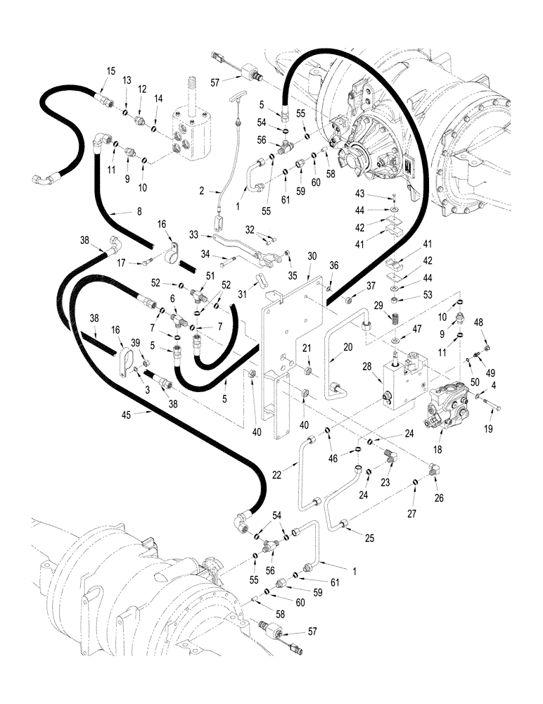 Схема запчастей Case IH STX425 - (07-08[01]) - 500 SERIES AXLE - PARK BRAKE CIRCUIT, WITH DIFFERENTIAL LOCK, ASN JEE0102001, WHEEL TRACTOR (07) - BRAKES