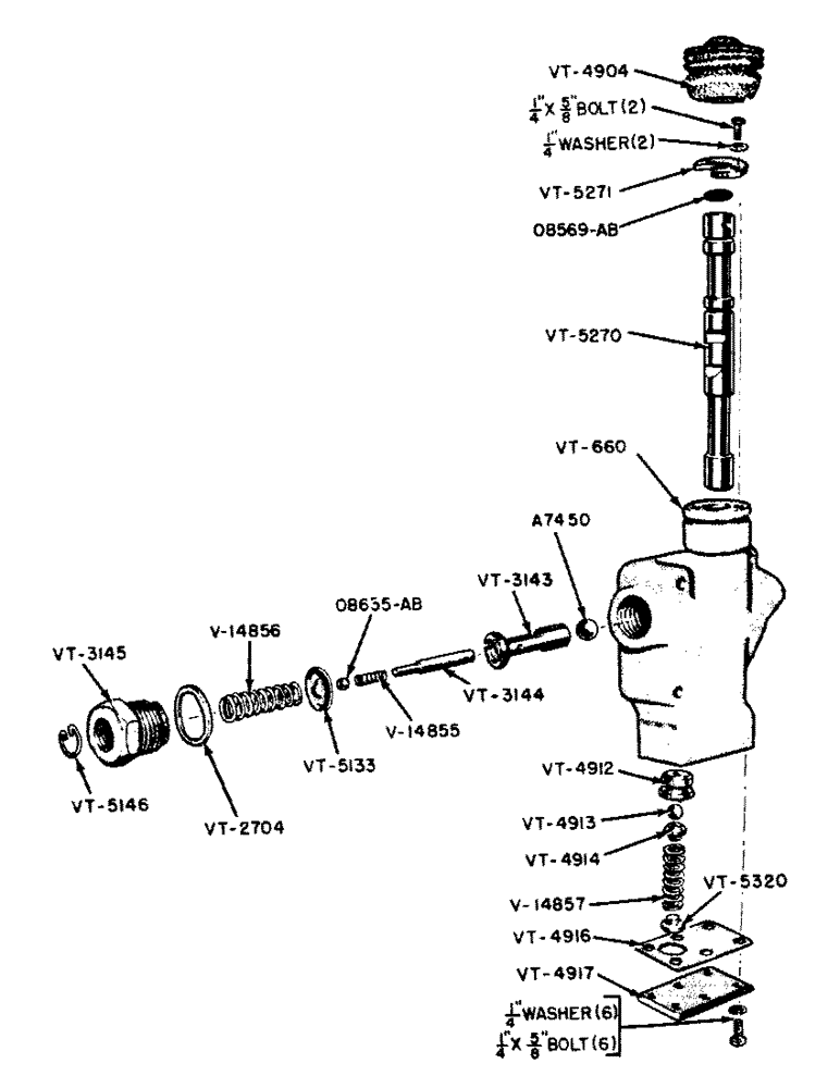 Схема запчастей Case IH VAI-SERIES - (098) - VTA3110 SINGLE CONTROL VALVE ASSEMBLY (08) - HYDRAULICS
