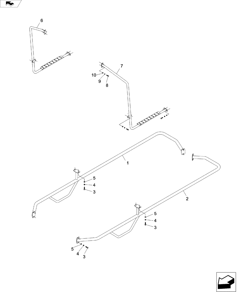 Схема запчастей Case IH A4000 - (A01.02[01]) - GUARDRAILS AND HANDRAILS Mainframe & Functioning Components
