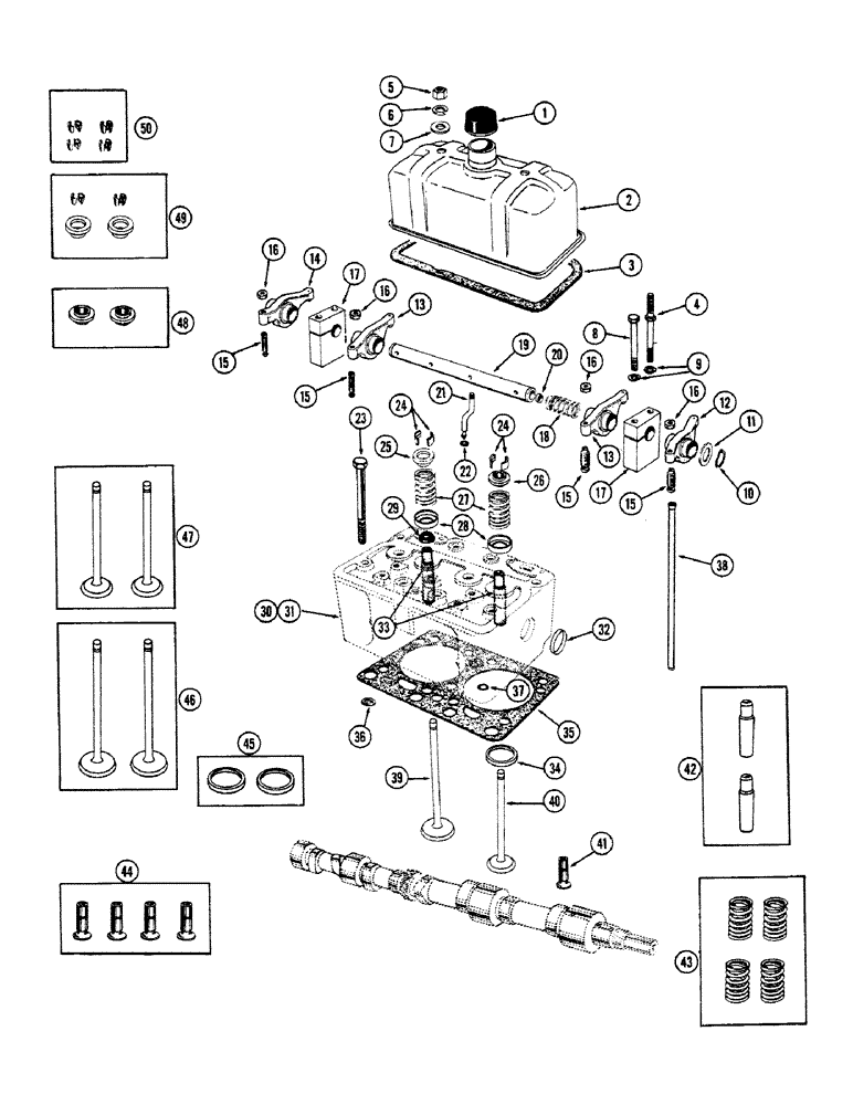 Схема запчастей Case IH 1010 - (402) - CYLINDER HEAD ASSEMBLY, 284 SPARK IGNITION ENGINE (10) - ENGINE