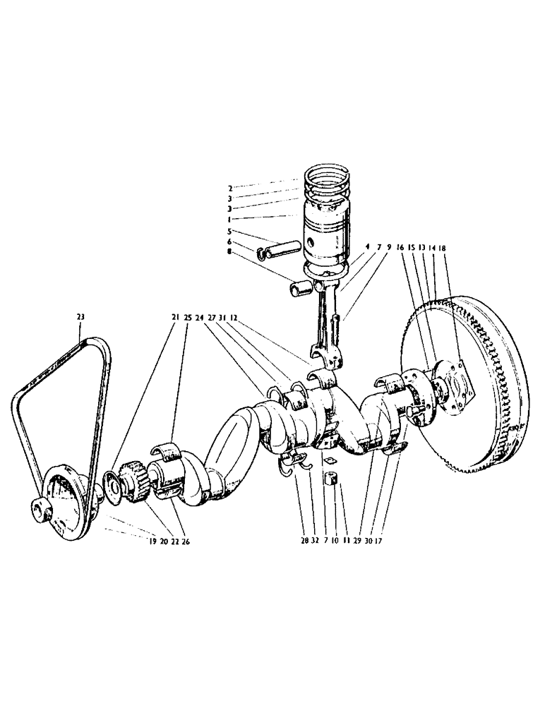 Схема запчастей Case IH 850 - (06) - PISTONS, CONNECTING RODS, FLYWHEEL AND CRANKSHAFT, ALL MODELS (01) - ENGINE