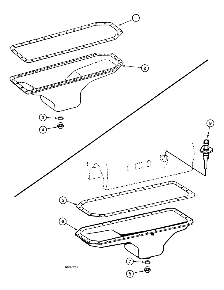 Схема запчастей Case IH DT-436 - (9D-018) - CRANKCASE OIL PAN (FIGURE 1 OF 2) 