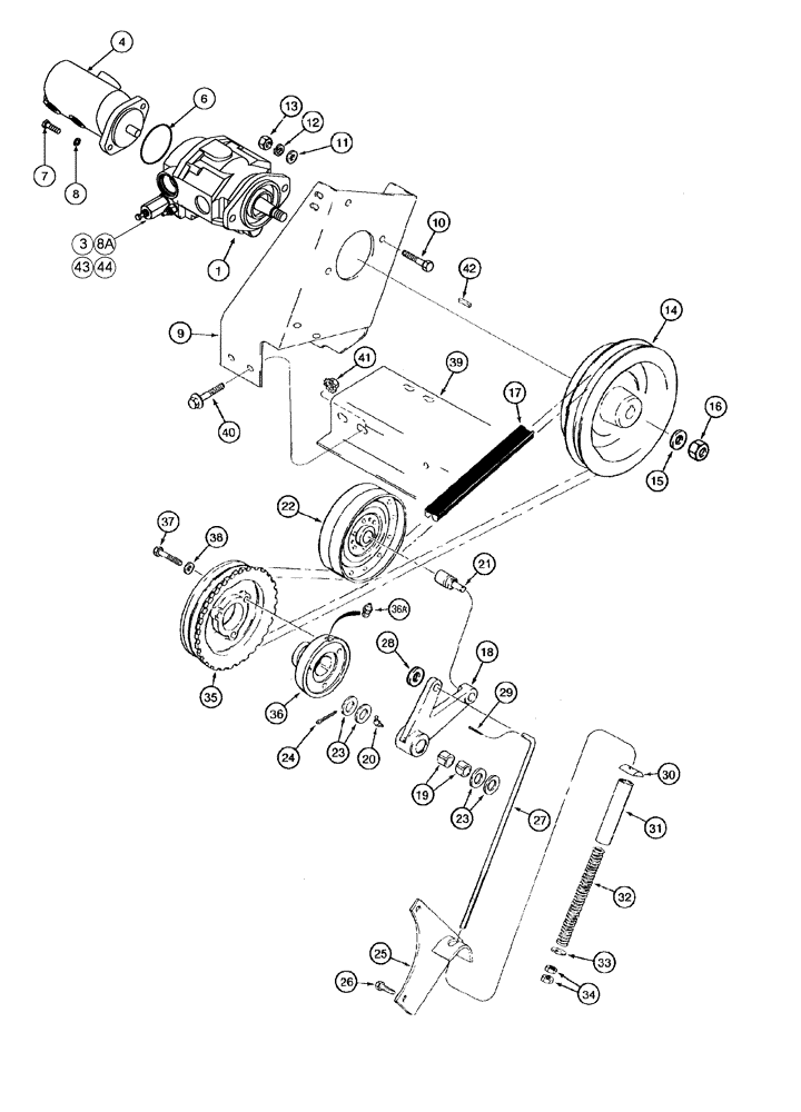 Схема запчастей Case IH 2366 - (08-11) - PUMP, AUXILIARY - MOUNTING AND DRIVE (07) - HYDRAULICS
