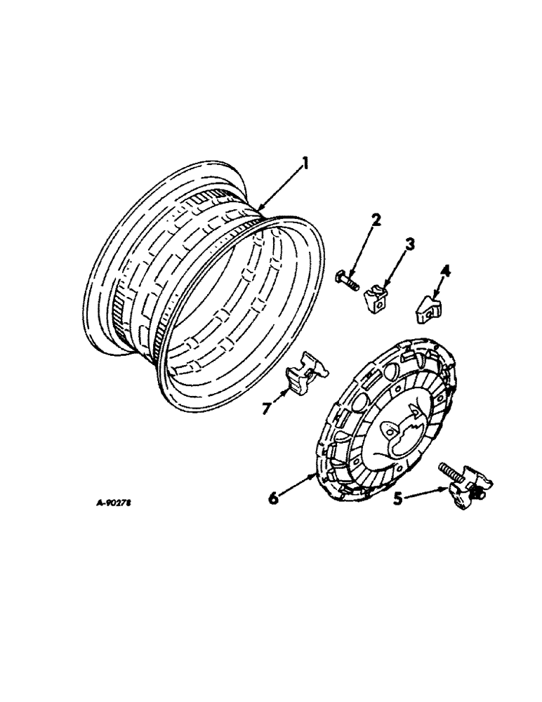 Схема запчастей Case IH 1256 - (L-05[A]) - WHEELS AND WHEEL WEIGHTS, REAR WHEELS, TRACTORS WITH ALL WHEEL DRIVE Wheels & Wheel Weights