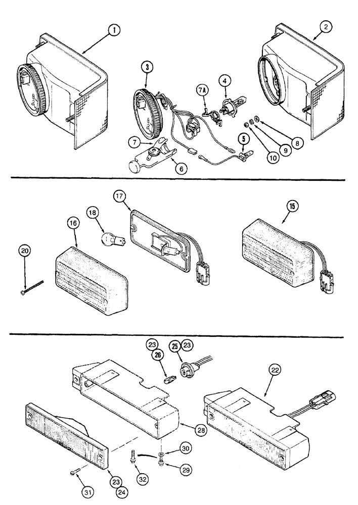 Схема запчастей Case IH 7250 - (4-036) - LAMP ASSEMBLIES (04) - ELECTRICAL SYSTEMS