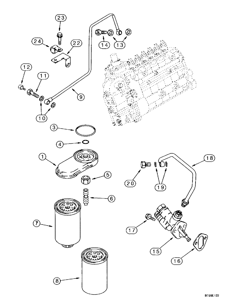 Схема запчастей Case IH MX220 - (3-014) - FUEL FILTER, PUMP, TRANSFER, MX200, MX220, 6TAA-830 EMISSIONS CERTIFIED ENGINE (03) - FUEL SYSTEM