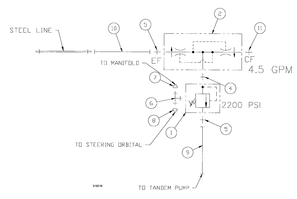 Схема запчастей Case IH SPX3200B - (089) - PRESSURE CONTROL GROUP (35) - HYDRAULIC SYSTEMS