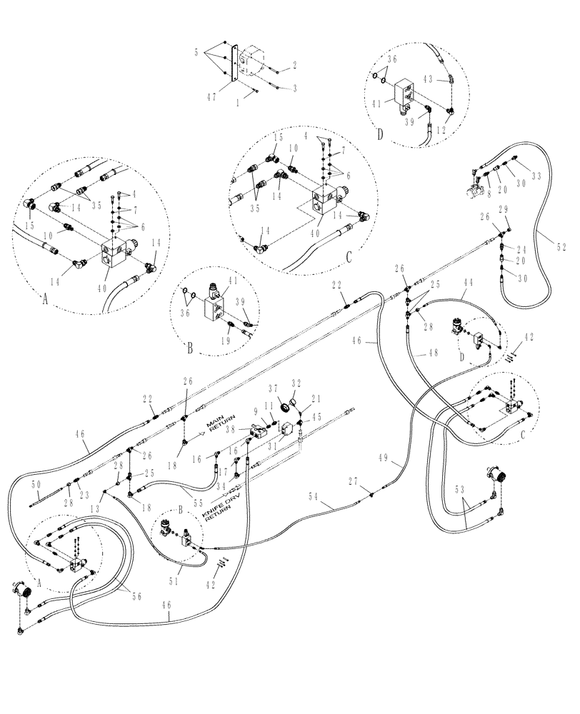 Схема запчастей Case IH DHX252 - (20.07.06[1]) - HYDRAULICS, DOUBLE SWATH, PRIOR TO PIN Y8ZB00545 (07) - HYDRAULICS