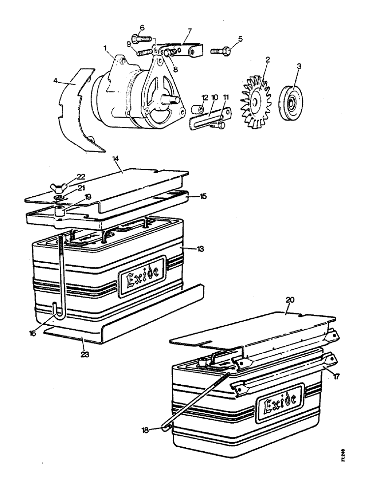 Схема запчастей Case IH 996 - (M08) - ELECTRICAL EQUIPMENT, ALTERNATOR AND BATTERY, 990, 995 AND 996 TRACTORS (06) - ELECTRICAL SYSTEMS