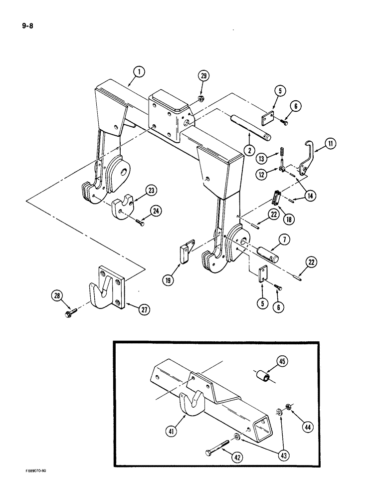 Схема запчастей Case IH 9180 - (9-008) - QUICK HITCH COUPLER CAT IVN OR III (09) - CHASSIS/ATTACHMENTS