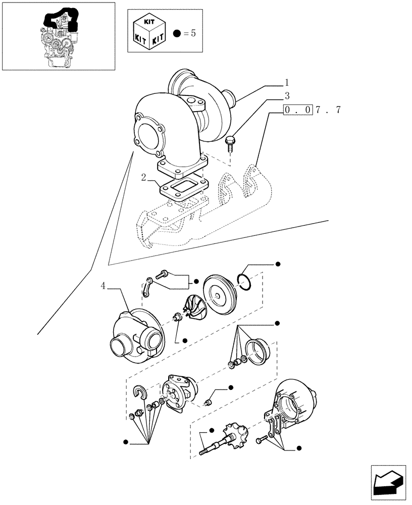 Схема запчастей Case IH JX95 - (0.24.0[01]) - SUPERCHARGING (BEFORE S/N 13286) (01) - ENGINE