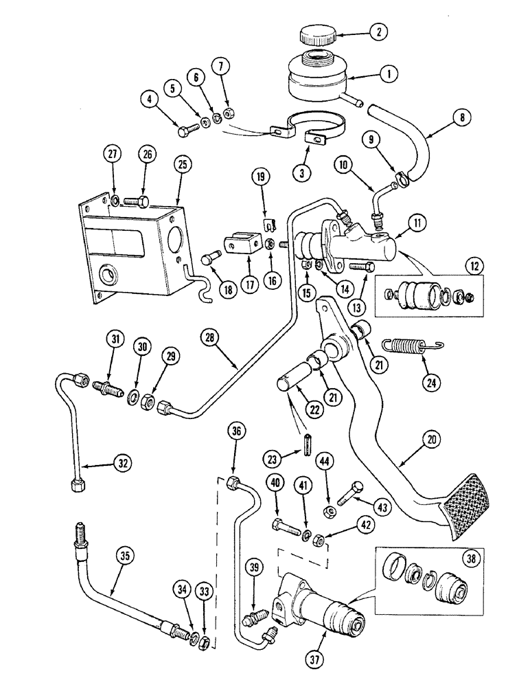 Схема запчастей Case IH 1494 - (6-168) - TRANSMISSION CLUTCH RELEASE MECHANISM, TRACTORS WITH CAB (06) - POWER TRAIN