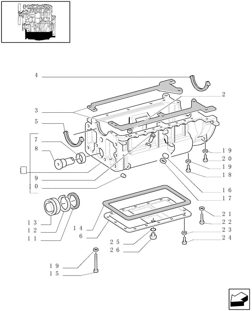 Схема запчастей Case IH 8045.05.406 - (0.04.2) - OIL SUMP & RELATED PARTS (4812924) 