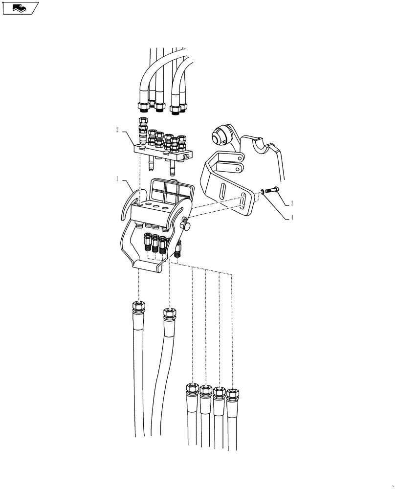 Схема запчастей Case IH L790 - (35.204.09) - HOSE CONNECTION, LIVE 3RD (35) - HYDRAULIC SYSTEMS