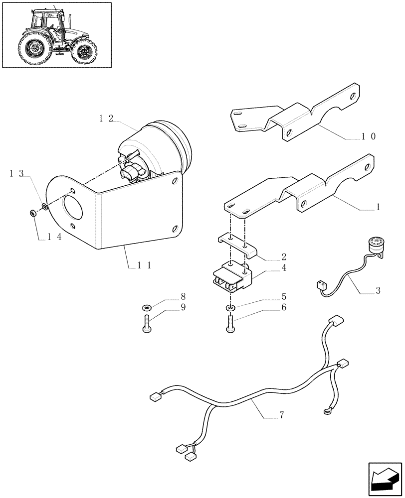 Схема запчастей Case IH JX95 - (1.75.0/03) - (VAR.358-373) REVERSE SPEED ALARM (06) - ELECTRICAL SYSTEMS