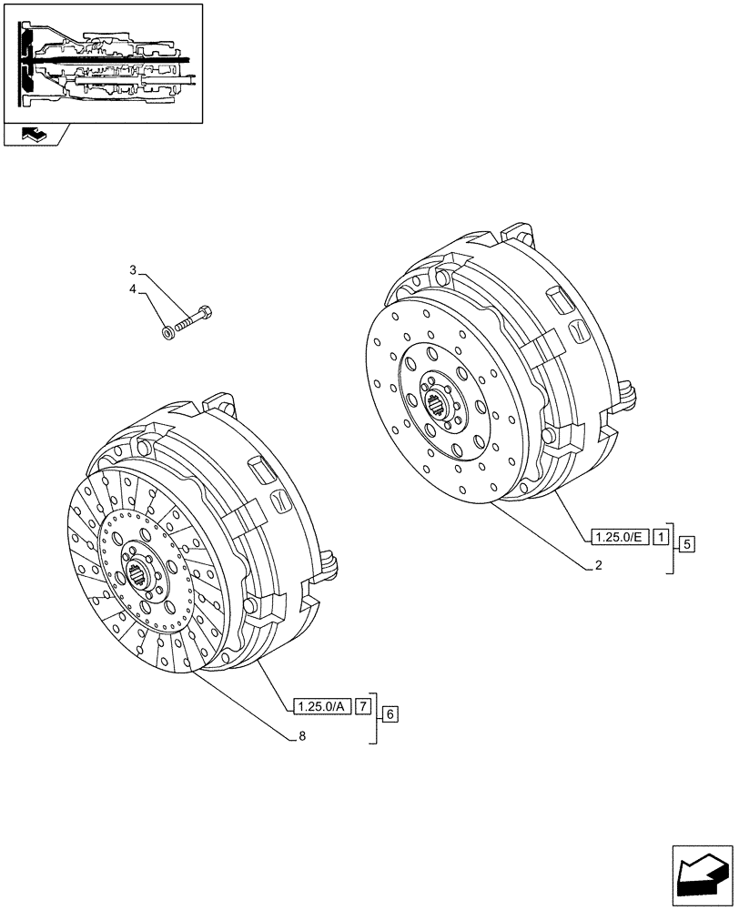 Схема запчастей Case IH FARMALL 70 - (1.25.0[01A]) - CLUTCH - D6378 (03) - TRANSMISSION