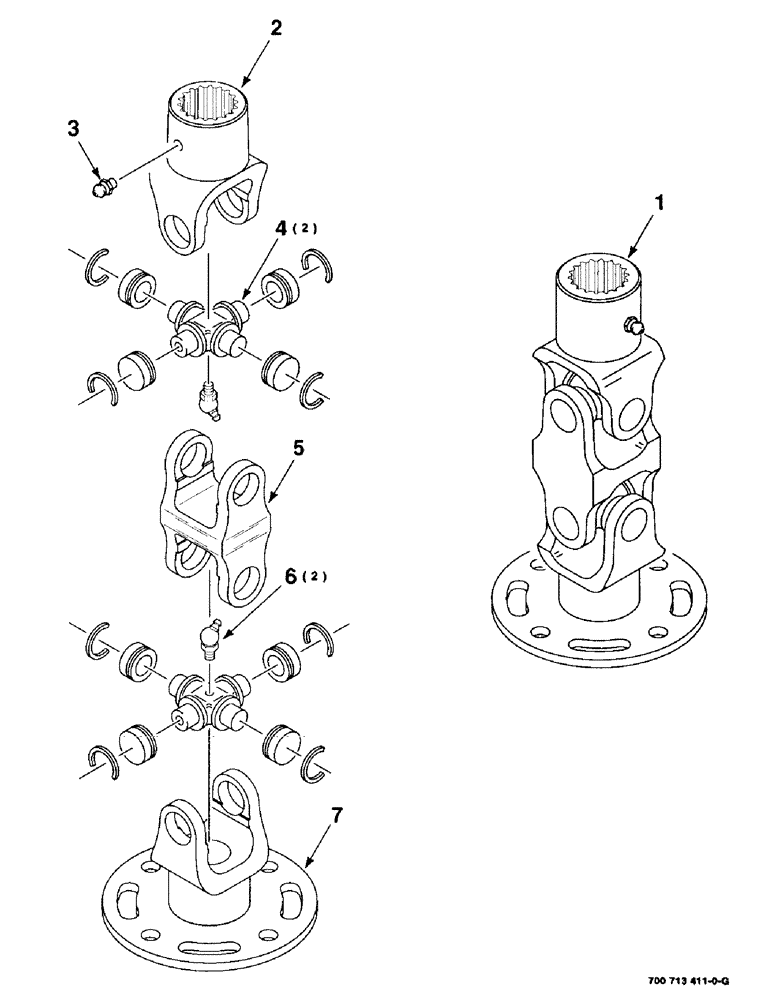 Схема запчастей Case IH 8315 - (3-10) - U-JOINT ASSEMBLY, CUTTER DISC, 700713411 U-JOINT ASSEMBLY COMPLETE (09) - CHASSIS