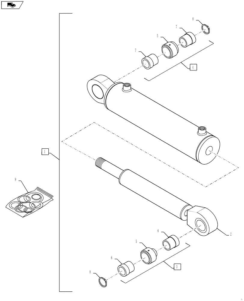 Схема запчастей Case IH 4420 - (07-005) - FOLD CYLINDER, FRONT Cylinders