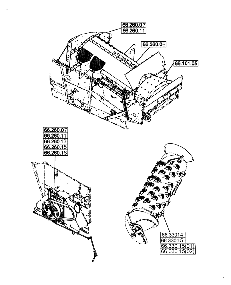 Схема запчастей Case IH 2577 - (00.000.66[01]) - PICTORIAL INDEX - THRESHING (00) - GENERAL & PICTORIAL INDEX