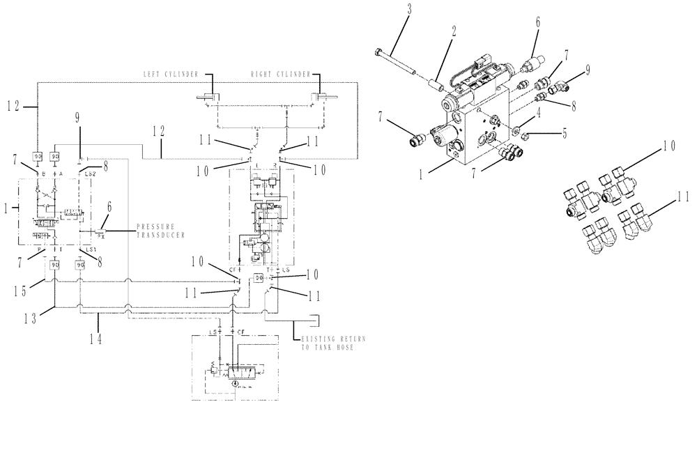 Схема запчастей Case IH TITAN 4520 - (10-023) - AUTOGUIDANCE HYDRAULIC GROUP Options