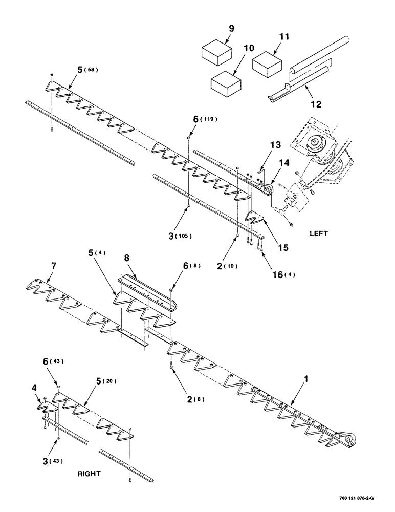 Схема запчастей Case IH 8220 - (3-18) - SICKLE ASSEMBLY, 21 FOOT ONLY (58) - ATTACHMENTS/HEADERS