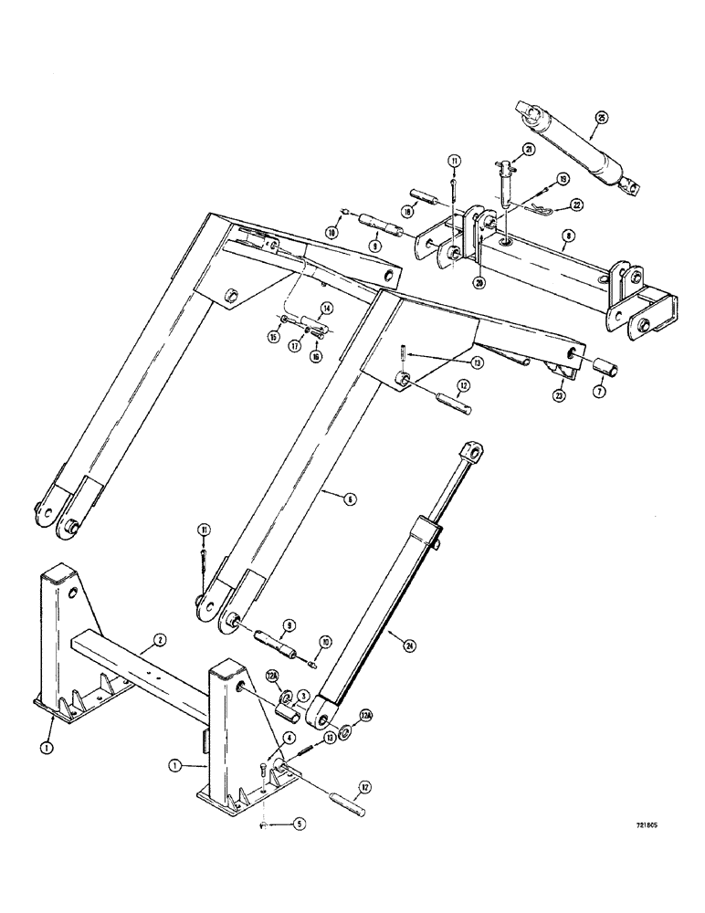 Схема запчастей Case IH 1530 - (060) - LOADER LIFT FRAME AND RELATED PARTS NON-SELF LEVELING USED BEFORE SERIAL NO. 9820600 (09) - CHASSIS/ATTACHMENTS