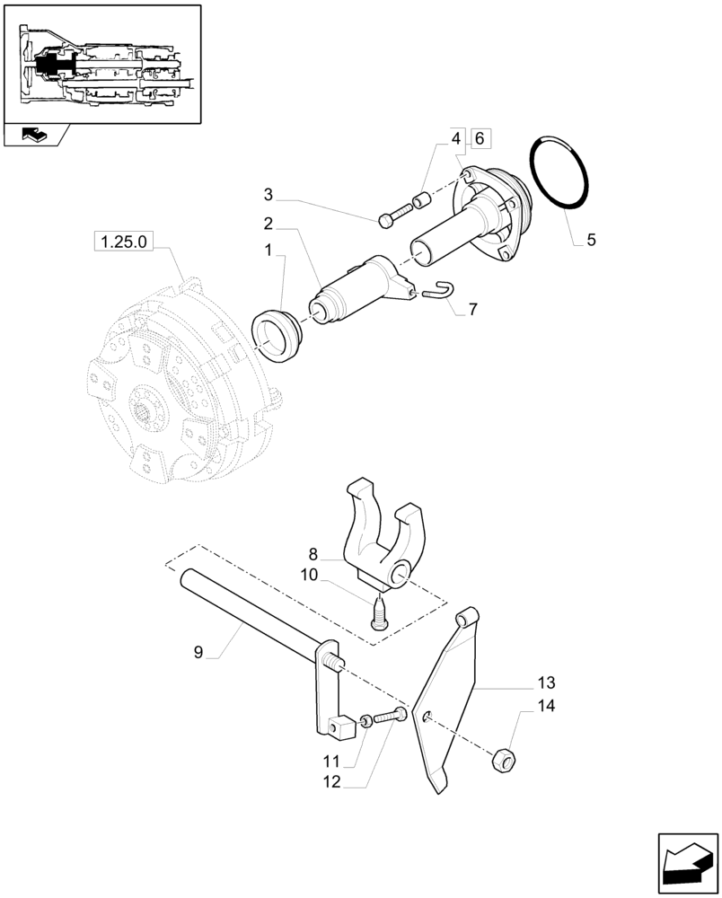 Схема запчастей Case IH FARMALL 85C - (1.26.2[01]) - LEVERS AND TIEROD (03) - TRANSMISSION