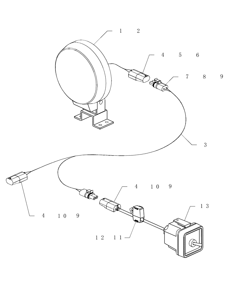 Схема запчастей Case IH ADX2230 - (A.40.A[06]) - AUGER LIGHTING A - Distribution Systems