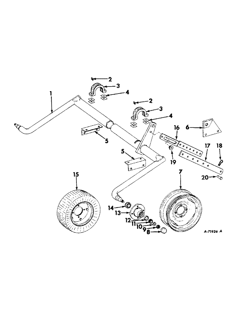 Схема запчастей Case IH 310 - (F-10) - TRAILING AXLE, WHEELS AND PUNCTURE-PROOF TIRE 