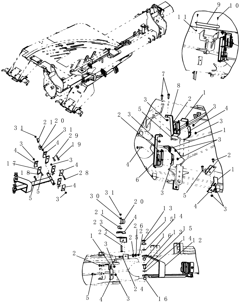 Схема запчастей Case IH 1200PT - (F.10.G[08]) - LAYOUT HOSE CARRIER ROUTING 30 AND 40 (ASN CBJ022252) F - Frame Positioning