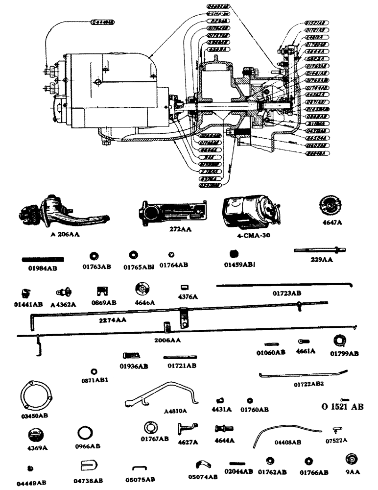 Схема запчастей Case IH DV-SERIES - (028) - GOVERNOR AND MAGNETO ASSEMBLY - D, DC, DH, DO, DV (03) - FUEL SYSTEM