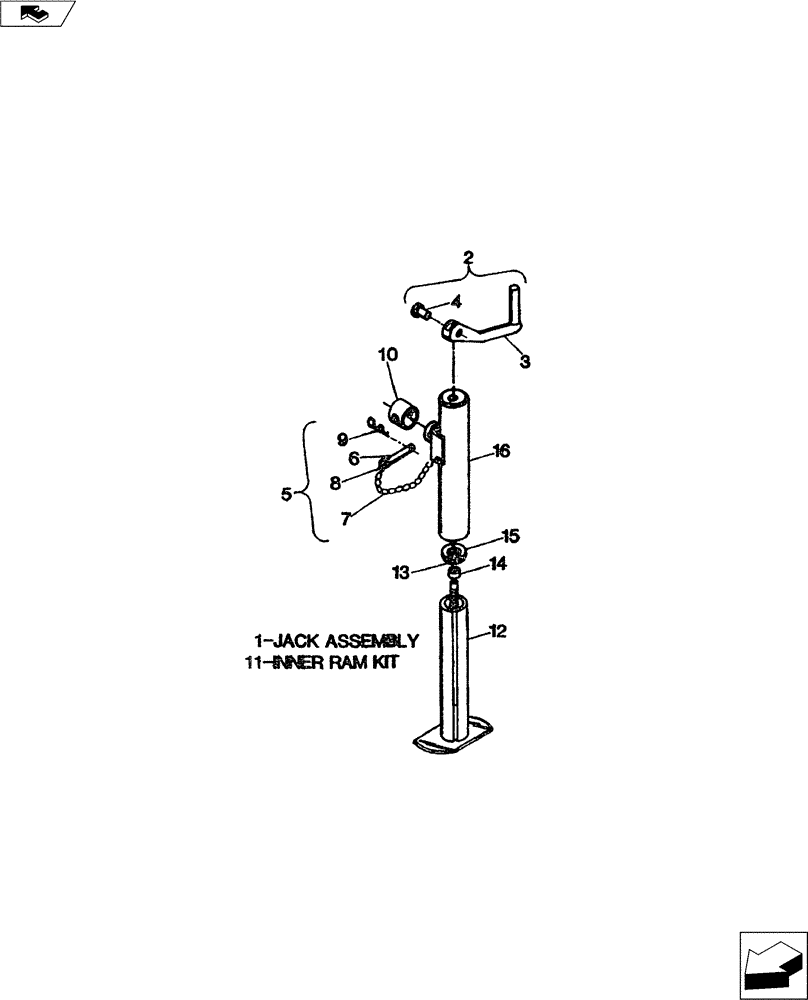 Схема запчастей Case IH TURBO-TIGER - (39.110.01) - JACK ASSEMBLY (39) - FRAMES AND BALLASTING