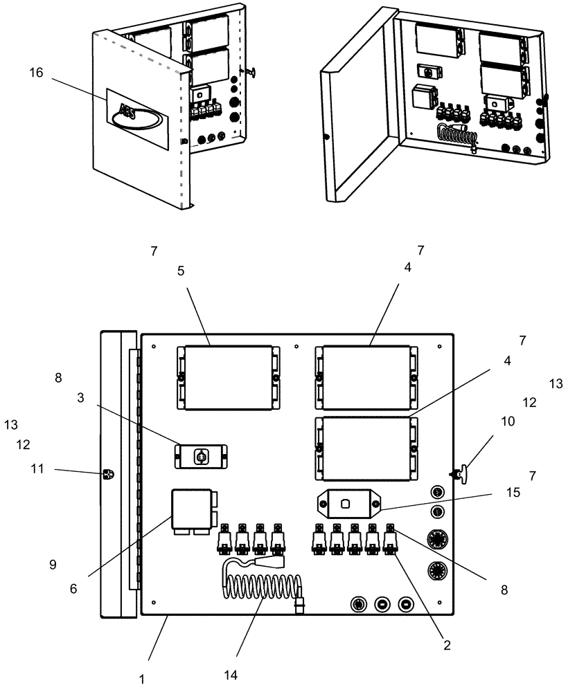 Схема запчастей Case IH 1250 - (55.100.08) - ELECTRICAL - ELECTRONICS MOUNTING - 24 ROW (55) - ELECTRICAL SYSTEMS