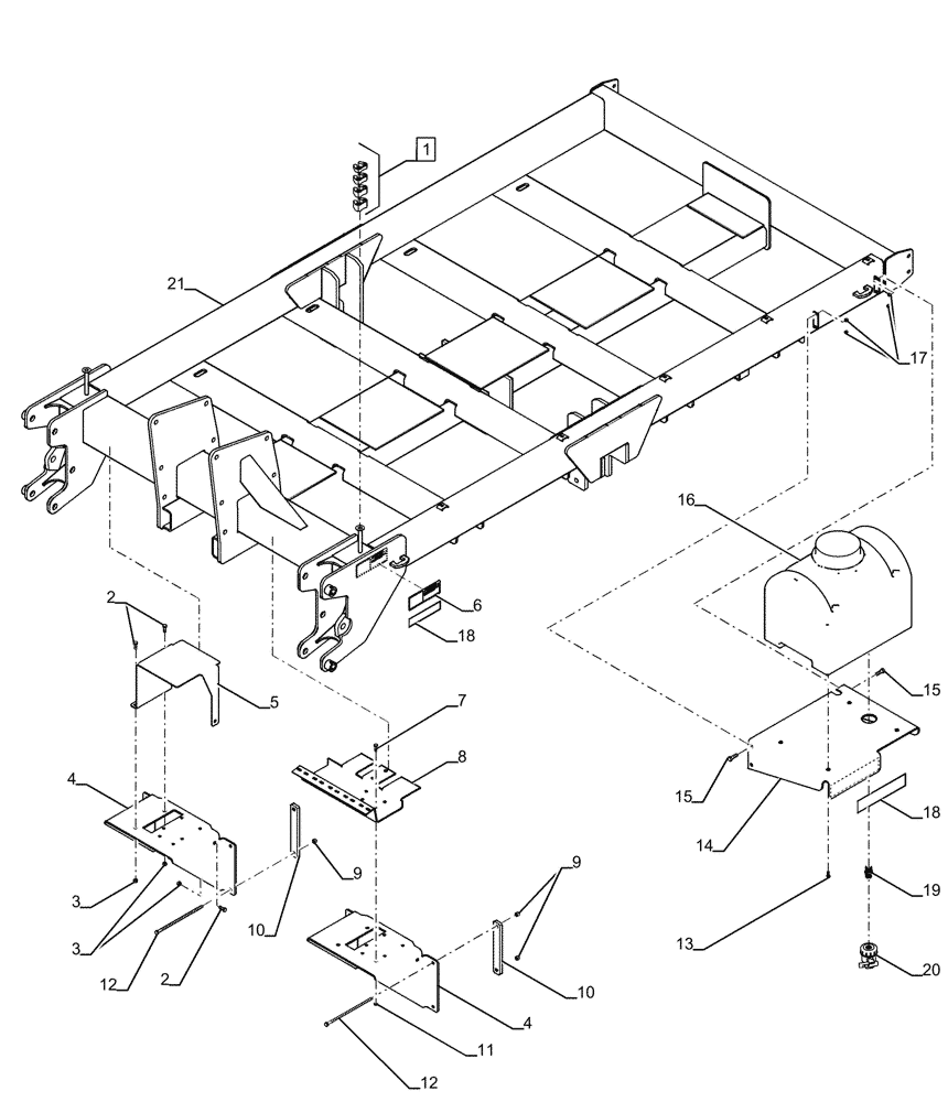 Схема запчастей Case IH 920 - (39.100.07) - TANK FRAME (39) - FRAMES AND BALLASTING