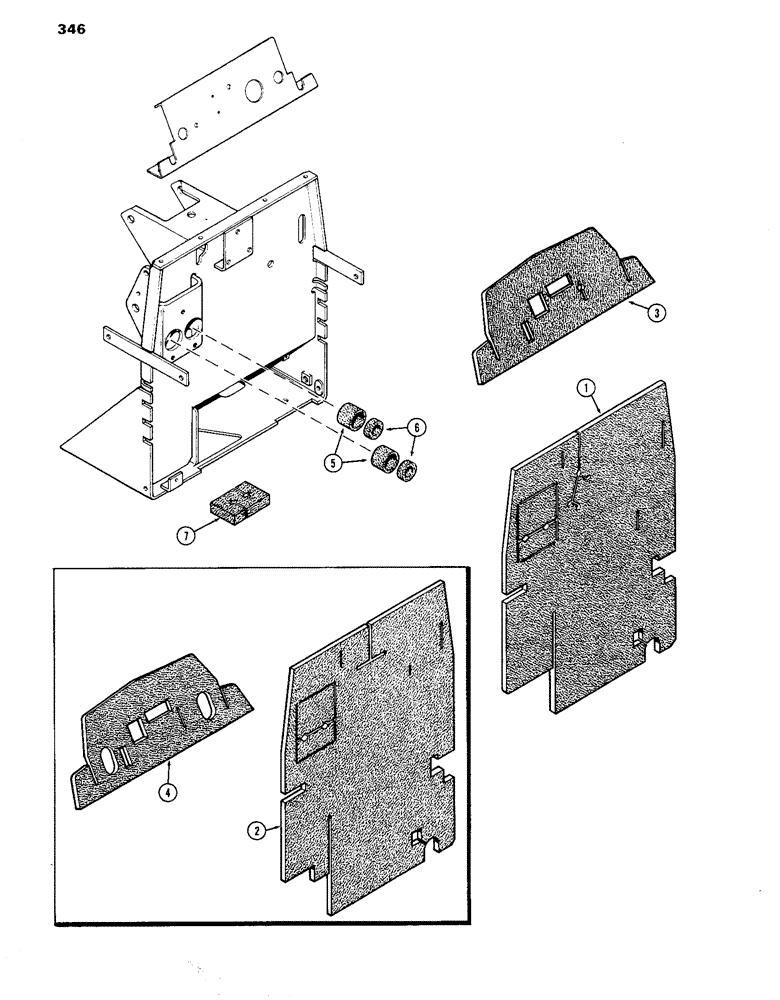 Схема запчастей Case IH 770 - (346) - CAB, INSULATION, FIREWALL (09) - CHASSIS/ATTACHMENTS